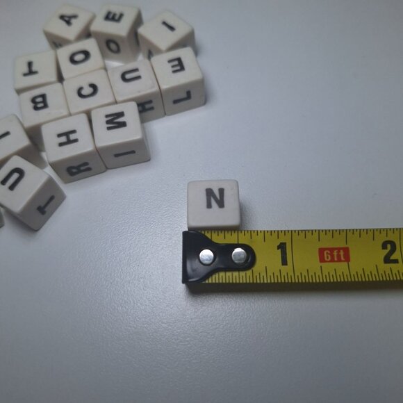 Small Alphabet Dice Game Replacement Spill Spell 15 Die Vintage Pieces 0.5 inch - Picture 4 of 6